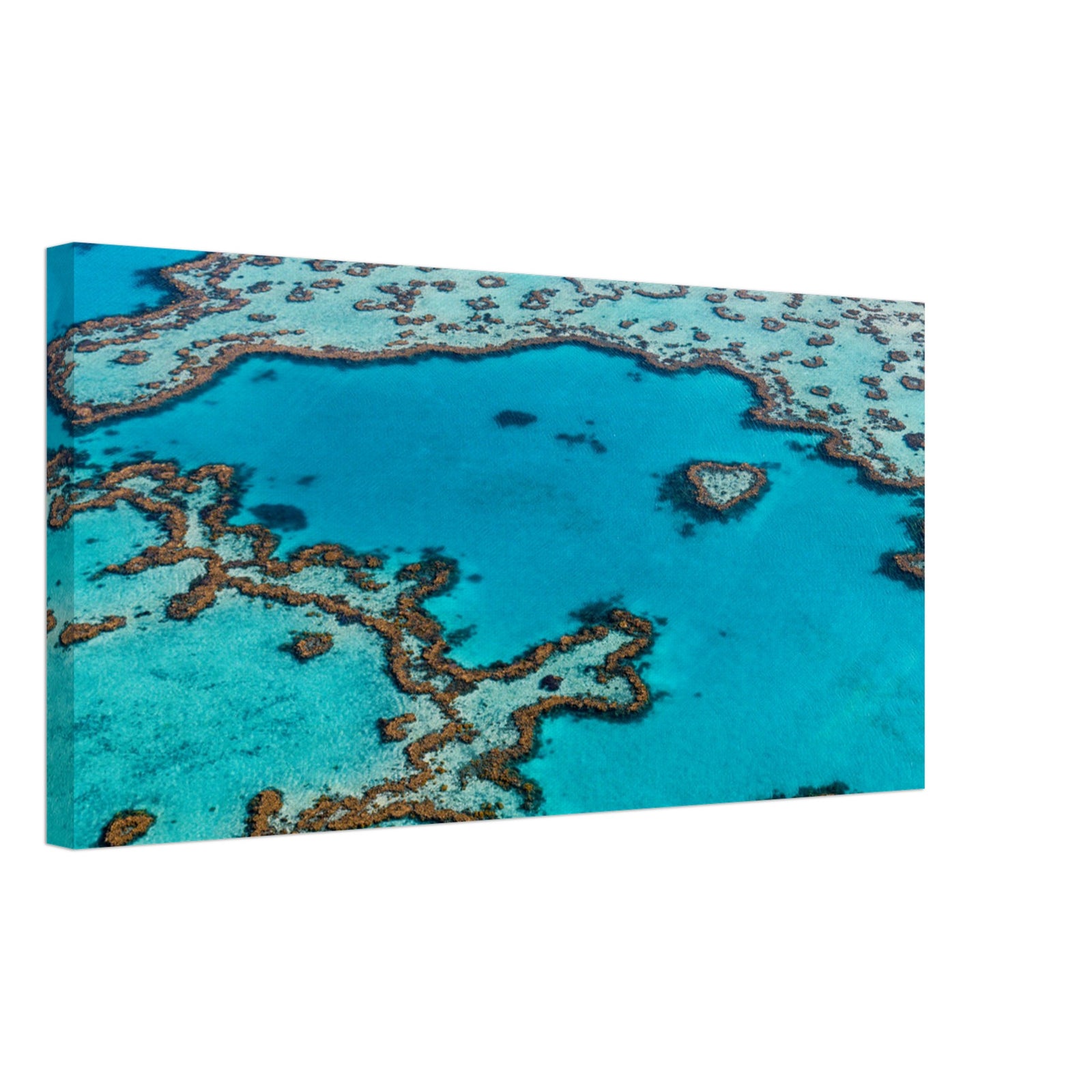 Heart Reef as seen from a scenic aerial perspective.

