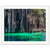 Framed vertical coastal image with walkway and lush cliffside growth.

