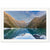 Wall portrait of nature with lake reflections and terrain dot.

