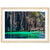 Framed landscape of lush vegetation atop rugged rock walls.

