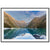 Wall-mounted portrait of a peaceful mountain scene with ridge marking.

