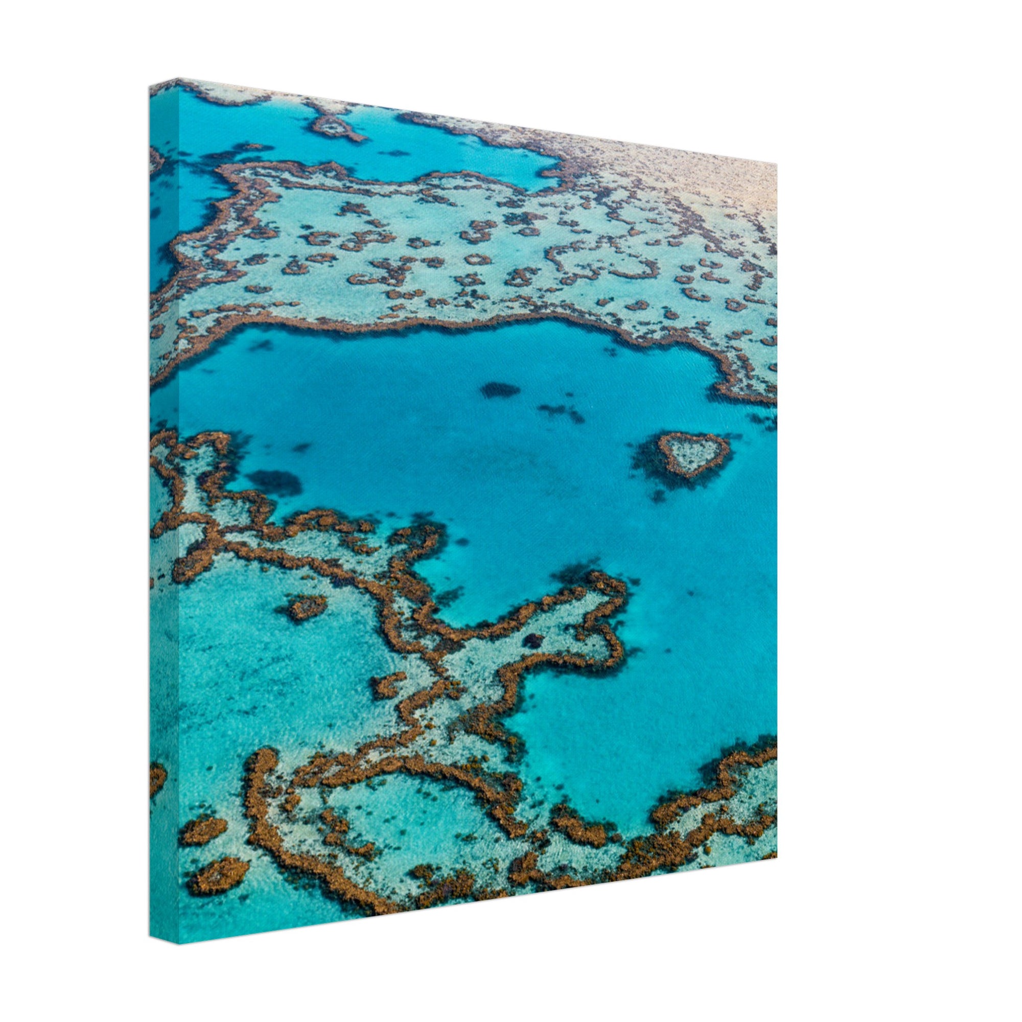 Heart Reef in the Great Barrier Reef seen from above.

