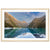 Framed alpine portrait with a pinpoint on the mountain slope.

