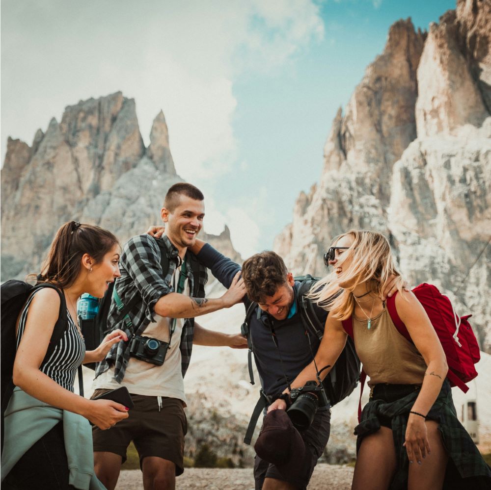 friends enjoying hiking