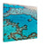 Coral reef network in crystal-clear blue waters.

