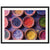 Flat-lay photo of colorful powders in terracotta vessels.

