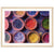 Framed image of powdered color pigments arranged for artistic effect.

