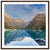 Framed mountain valley with glowing ridges and a blue dot.


