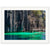Coastal cliff and wooden pier over vibrant waters in framed wall art.

