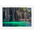Framed photo of tropical cliffs, clear waters, and rustic dock path.

