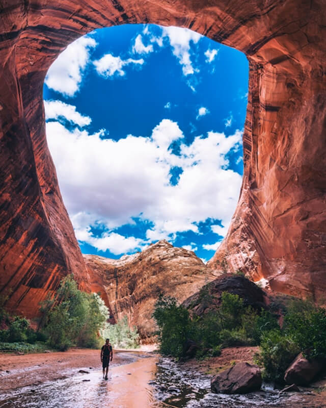 walking under mountain